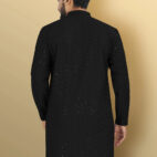 VeBNoR__Men_Self_Design_Jacquard_Straight_Kurta___Black__2