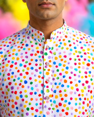 Men’s Printed Cotton Kurta for Holi | Adhirajan - Colour 1