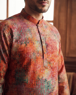 Men’s Printed Cotton Kurta for Holi | Adhirajan - Colour 4