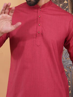 Men Micro ZigZag Printed Cotton Kurta | Adhirajan