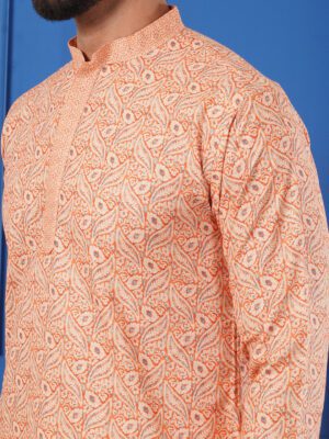 Men Vintage Kalamkari Printed Cotton Kurta | Adhirajan