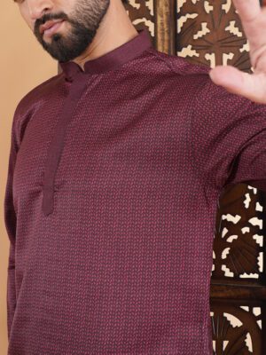 Men Premium Mcro Printed Cotton Kurta | Adhirajan