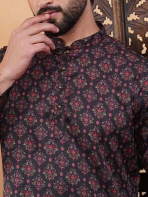 Men Heritage BlockPrint Designer Printed Cotton Kurta | Adhirajan